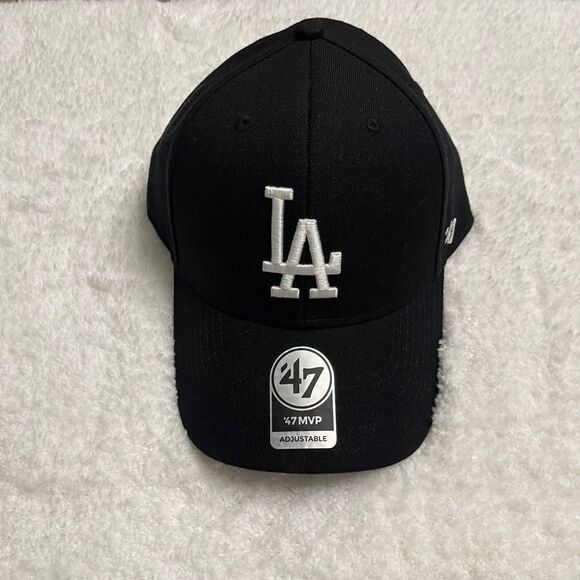 Los Angeles Dodgers 47 MVP Black Adjustable Strap Hat Cap - Picture 2 of 3